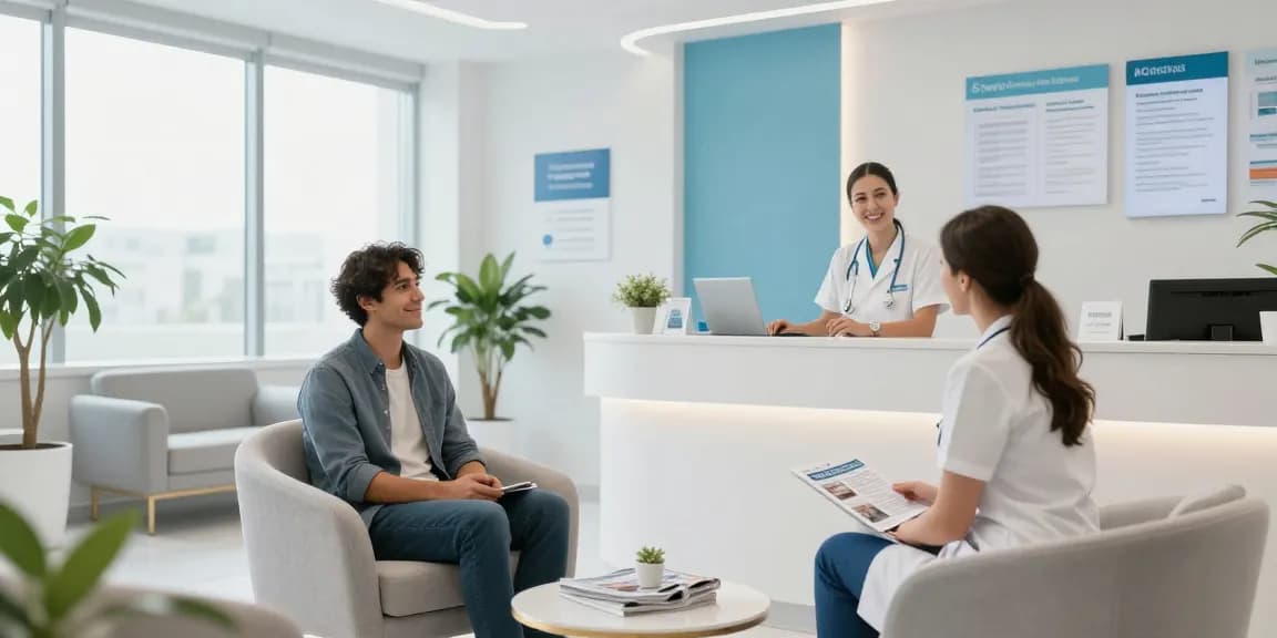 Hair transplant turkey consultation with compassionate provider in a modern health clinic.