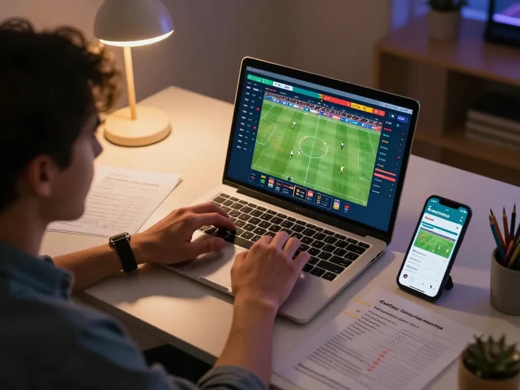 Engaged in live betting action with keonhacai app on smartphone during a sports match.