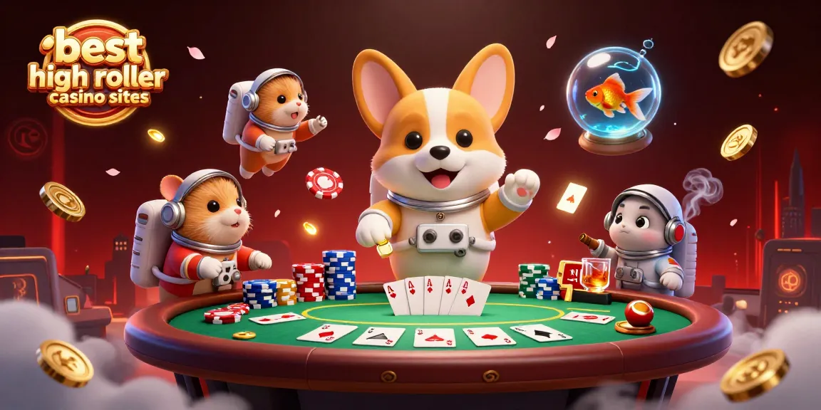 Experience winning moments at the best high roller casino sites in a vibrant space-themed illustration