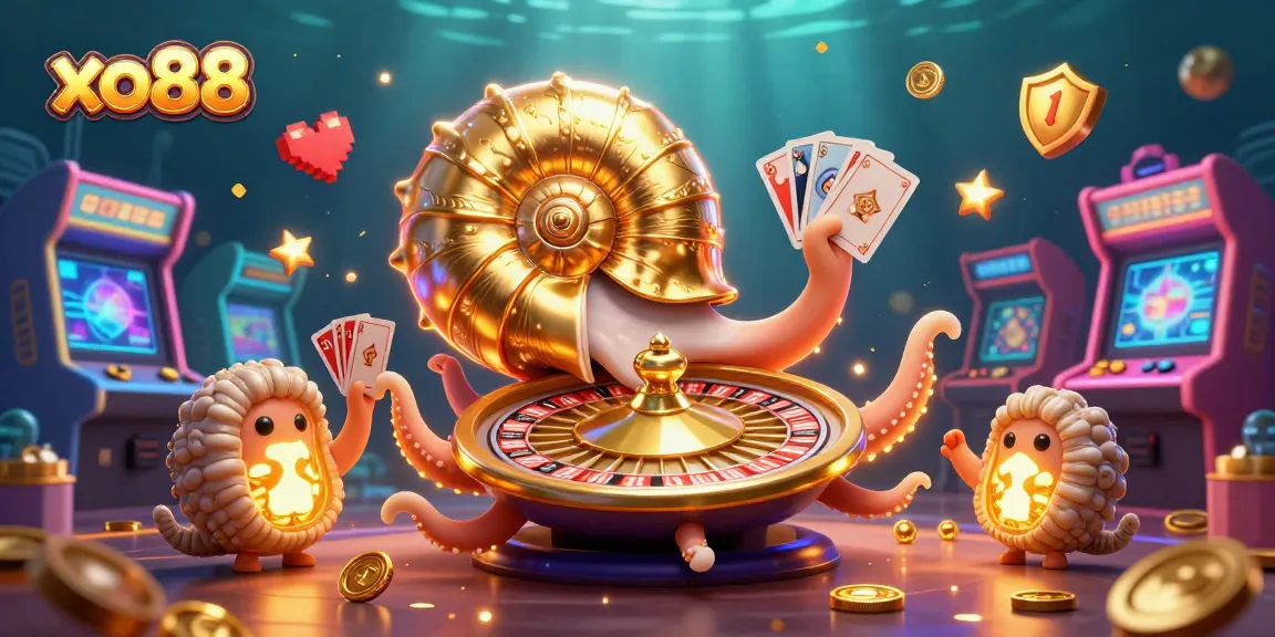 Experience the thrill of xo88 with a vibrant 3D casino scene filled with dynamic gaming elements.