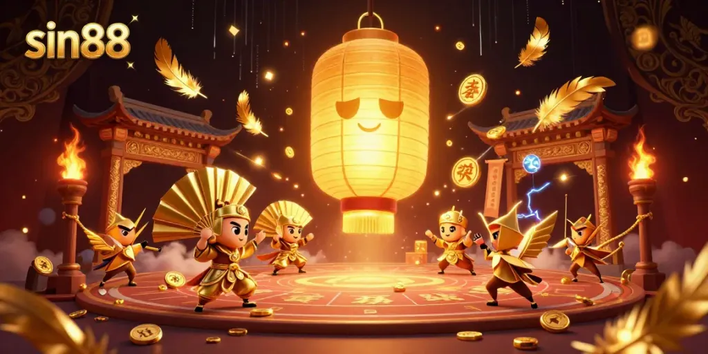 Experience thrilling gameplay at sin88 with vibrant lantern spirit and champions in a festive casino setting.