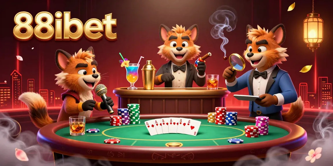 Experience lively moments at 88ibet casino with hyenas as entertainers, showcasing poker and vibrant gaming.