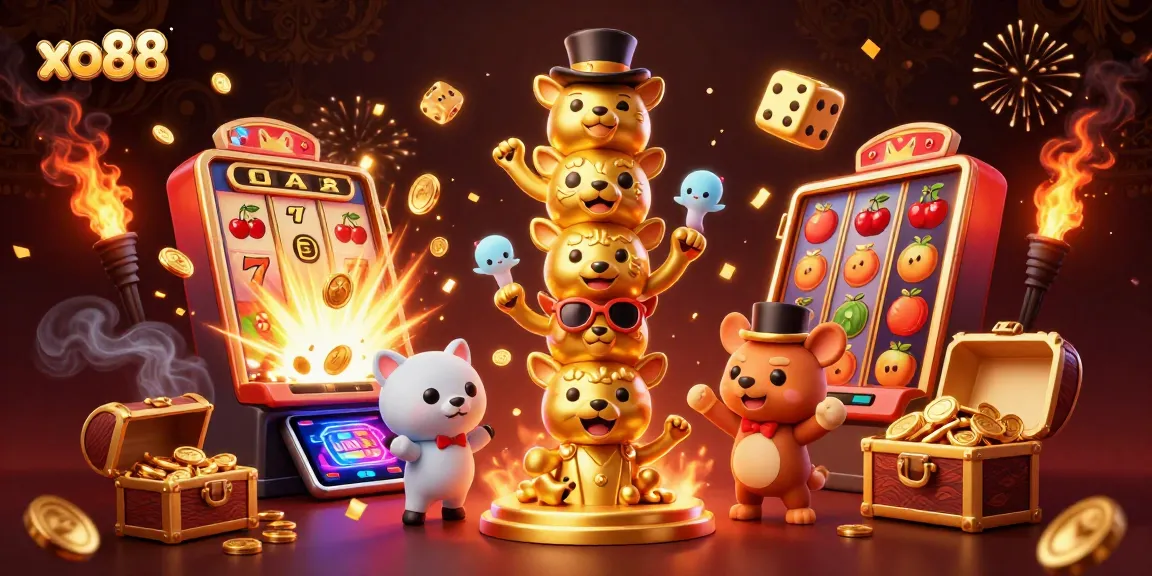 Experience exciting gameplay at xo88 with vibrant slot machines and animated characters.
