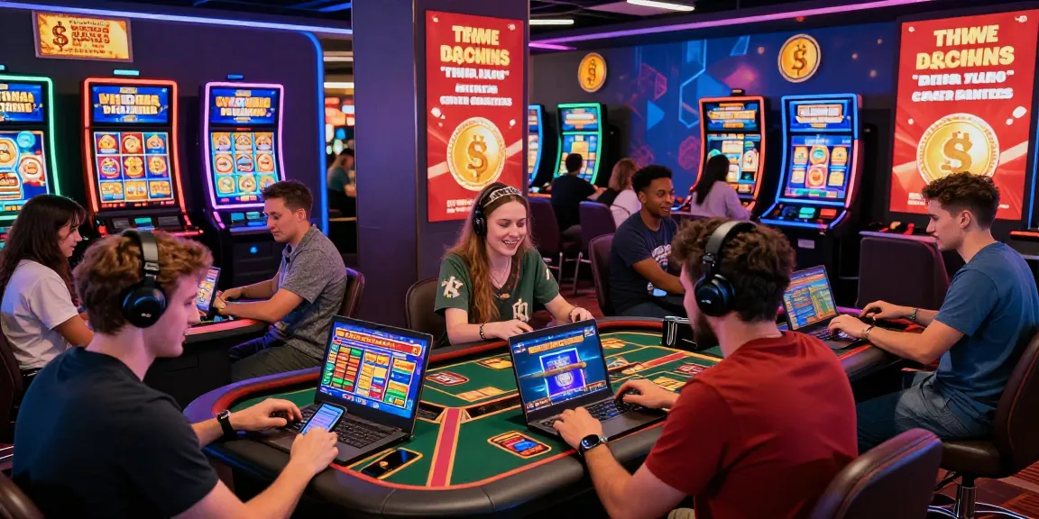 Players enjoying games at trusted casinos not on gamstop with vibrant graphics and promotions.