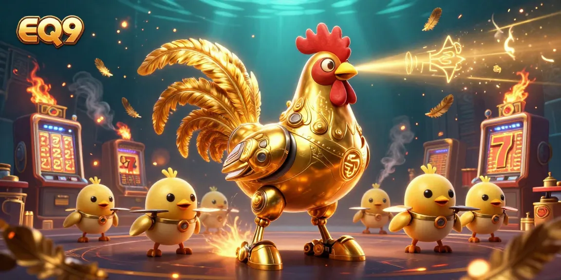 Experience exciting gameplay at eq9, surrounded by vibrant casino symbols and dynamic characters.
