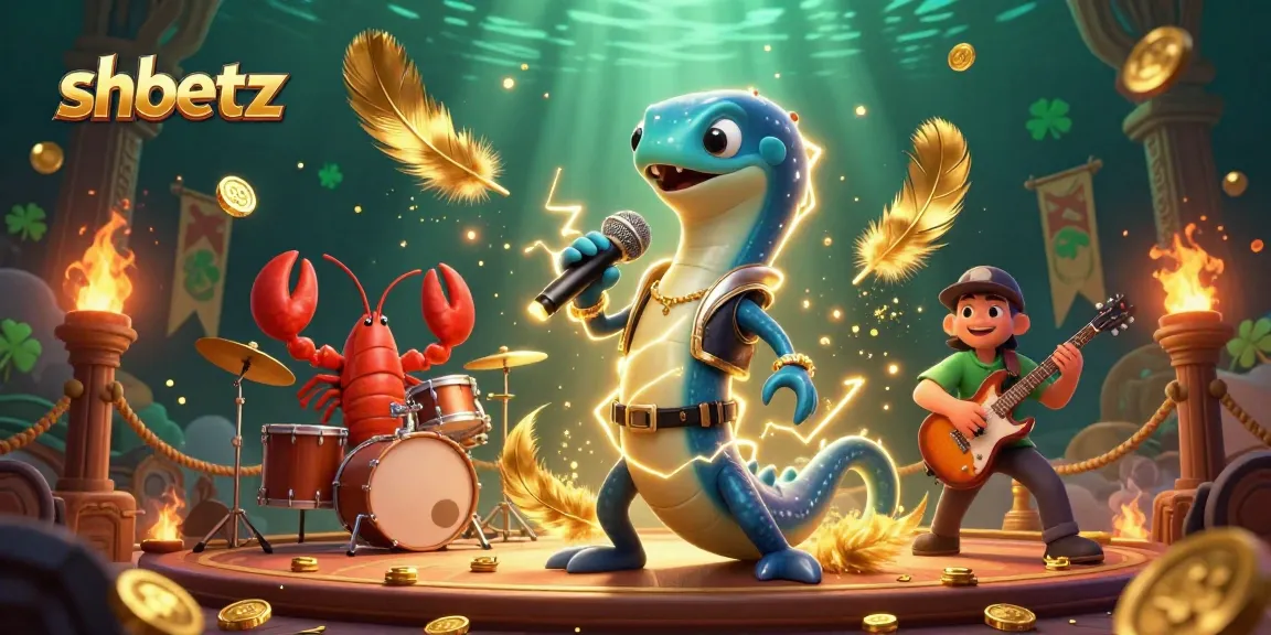 Engage in thrilling underwater casino adventures with SHBETZ's vibrant electric eel DJ and friends.