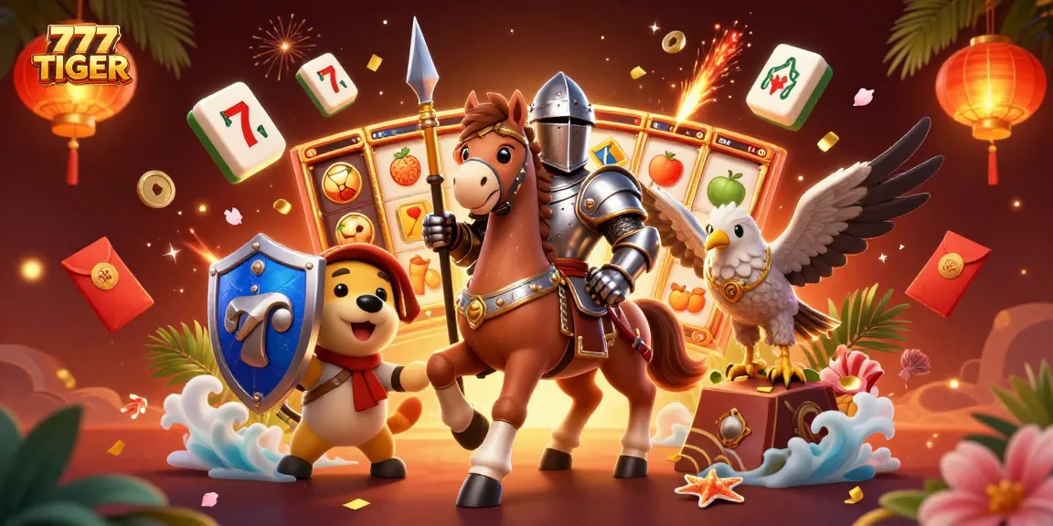 Join the excitement at 777TIGER with immersive casino themed illustration showcasing vibrant gaming elements.