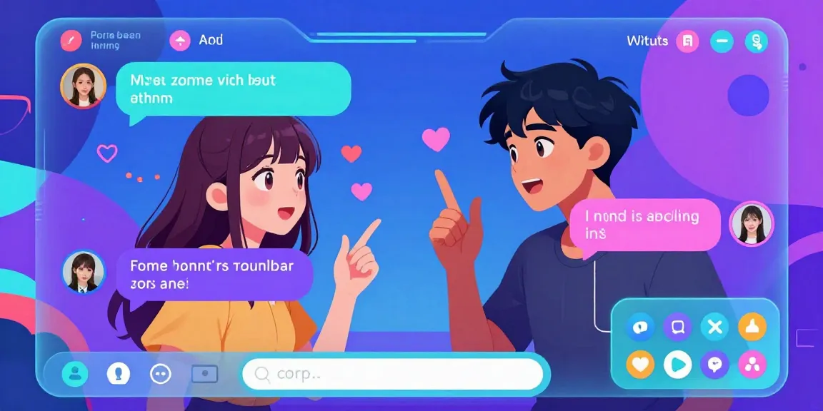 Engaging AI hentai chat scene with vibrant characters and interactive digital elements.